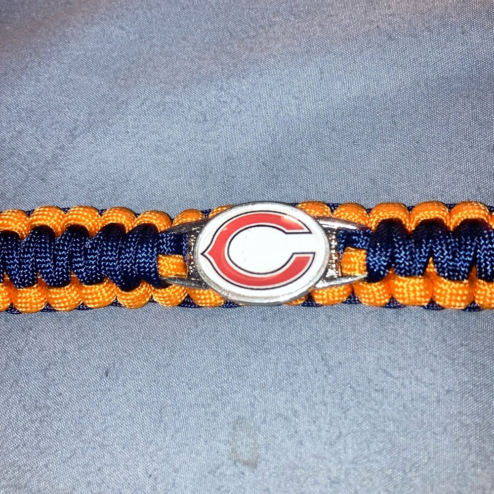 Chicago Bears Paracord Bracelet with orange 'C' Logo